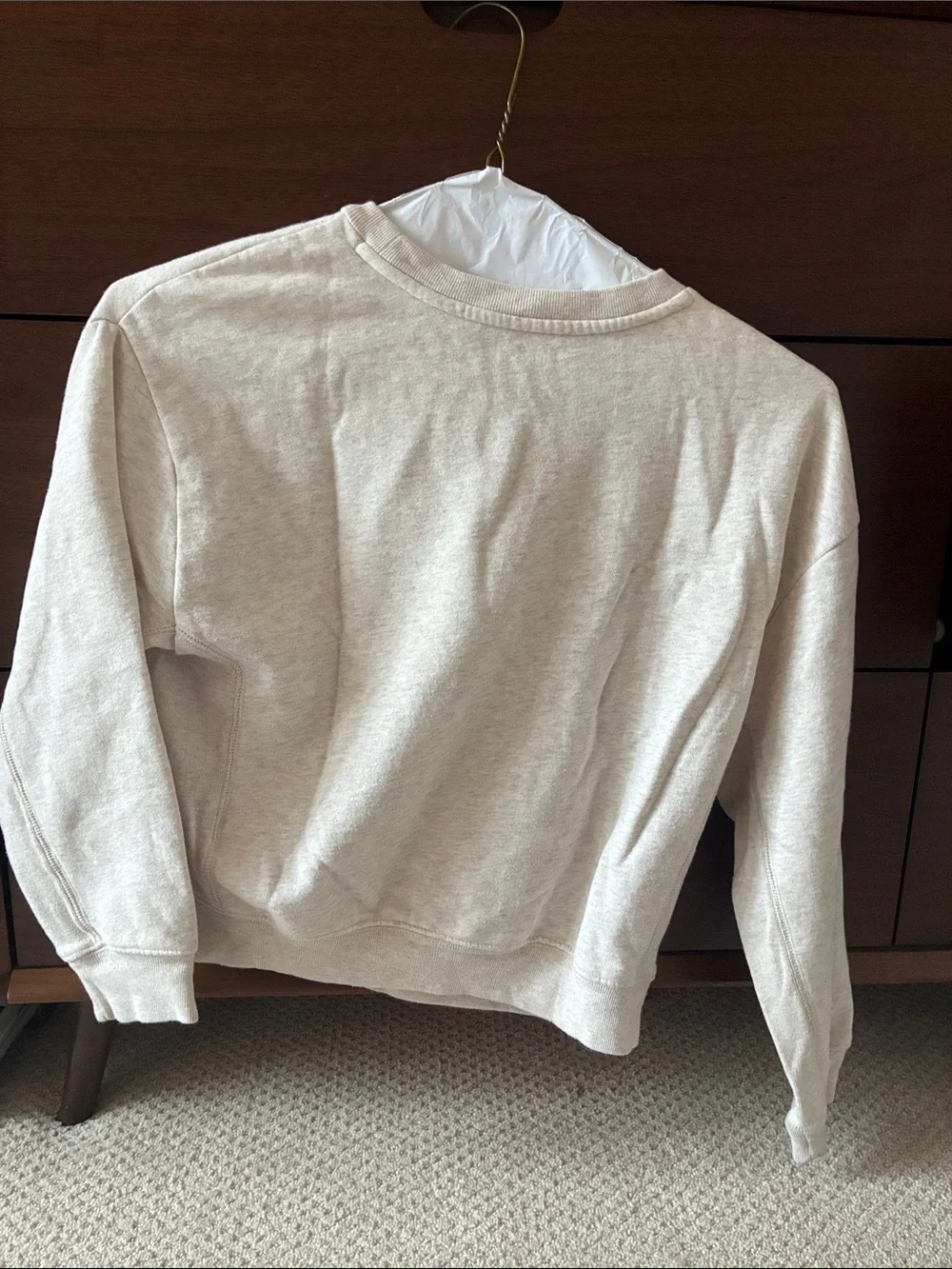 GAP Cream Sweatshirt with Yellow Smiley Graphic